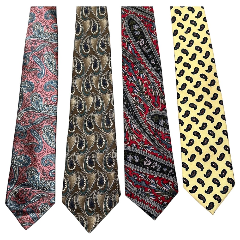 VTG Paisley Silk Mens Tie Lot Gant Zylos Warren Scott Brixton Classic‎ England